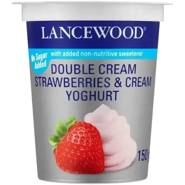 LANCEWOOD Strawberry & Cream Double Cream Yoghurt 150g