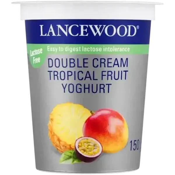 LANCEWOOD Tropical Fruit Lactose Free Double Cream Yoghurt 150g