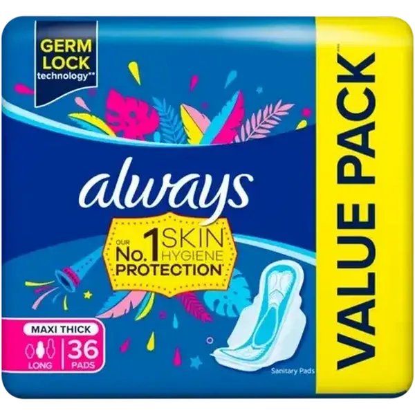 Always Long Maxi Thick Sanitary Pads 36 Pack