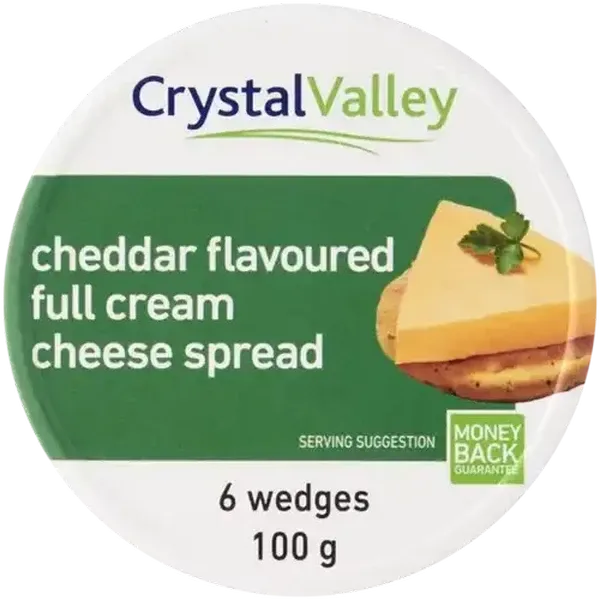 Crystal Valley Cheddar Flavoured Full Cream Cheese Spread 6 Pack