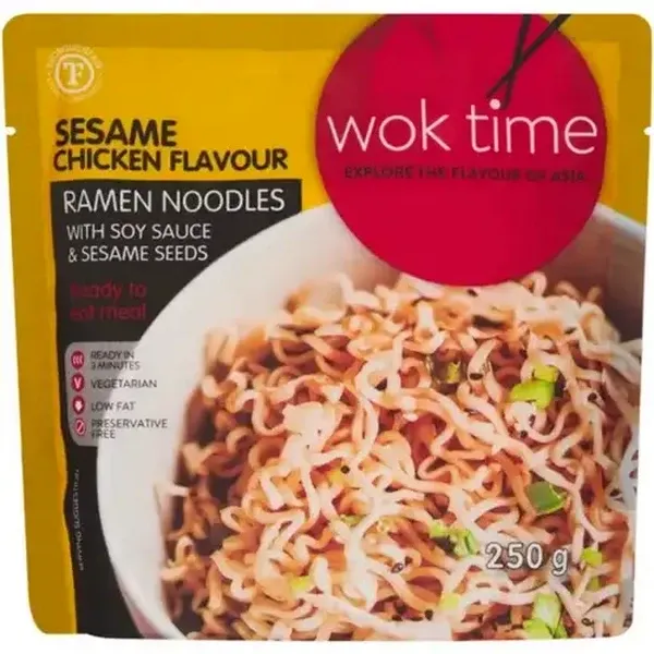 Wok Time Sesame Chicken Flavour Ramen Noodles 250g