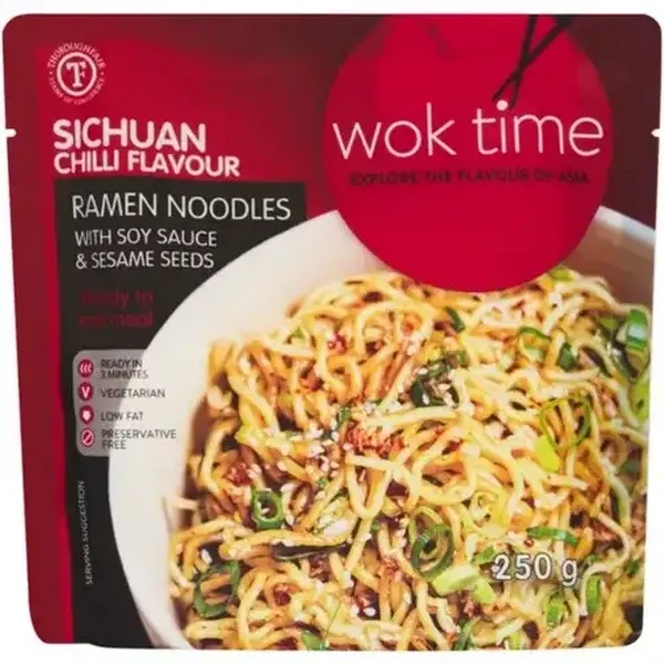 Wok Time Sichuan Chilli Flavour Ramen Noodles 250g