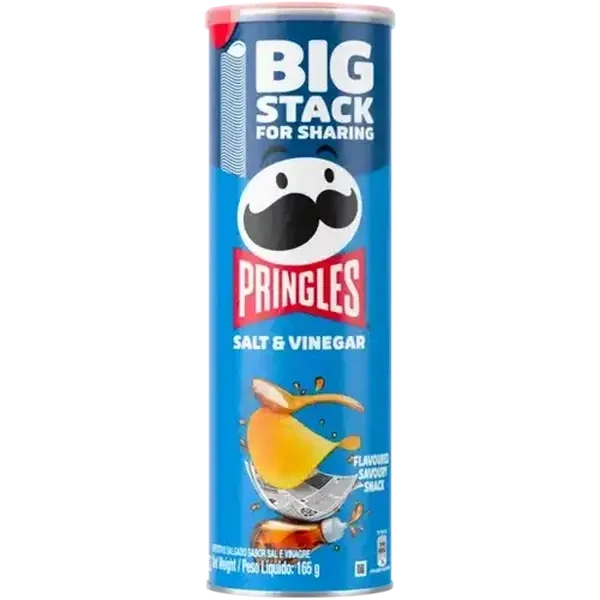 Pringles Salt & Vinegar Flavoured Savoury Snack 165g