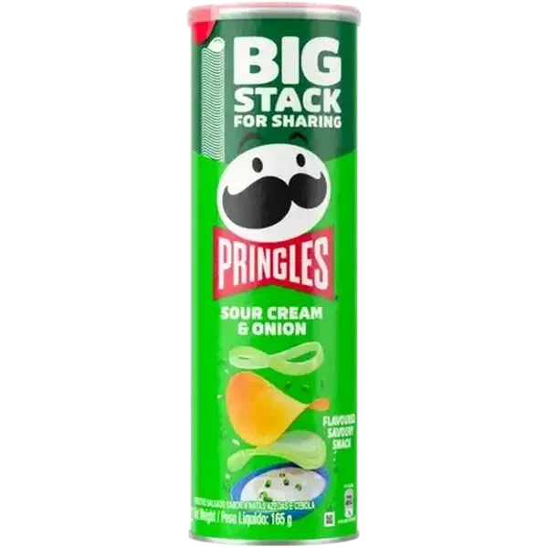 Pringles Sour Cream & Onion Flavoured Savoury Snack 165g