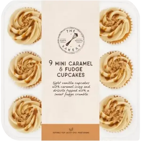 The Bakery Mini Caramel & Fudge Cupcakes 9 Pack