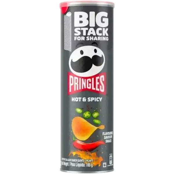 Pringles Hot & Spicy Flavoured Savoury Snack 165g