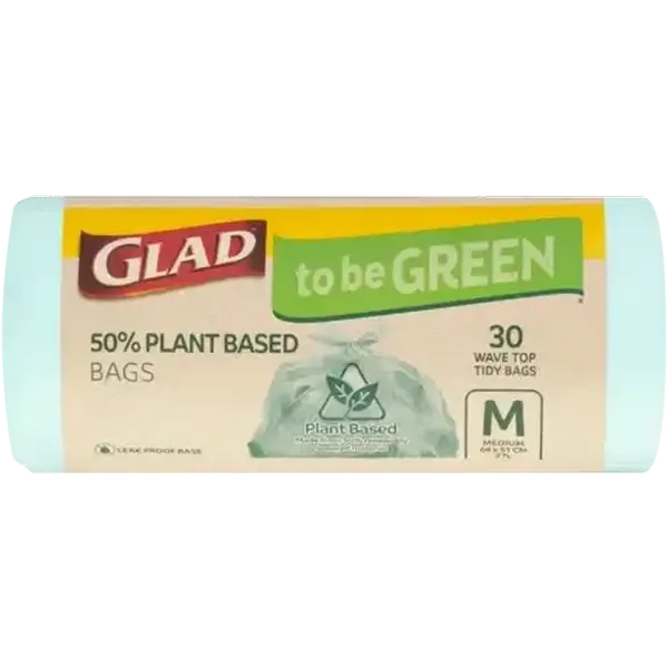 Glad to be Green Green 50% Plant Based Wave Top Tidy Bags 30 Pack