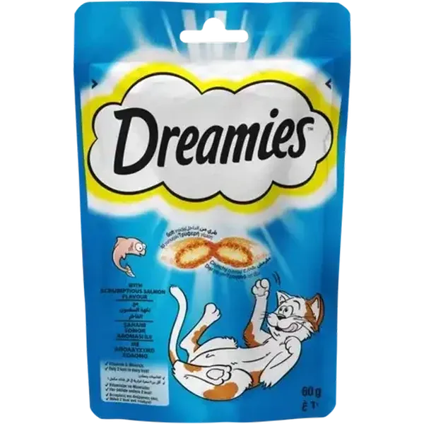 Dreamies Dry Cat Treats with Scrumptious Salmon Flavour 60g
