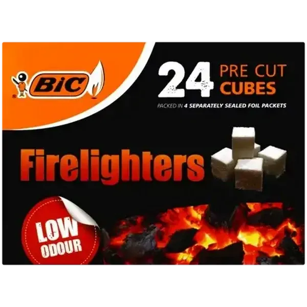 BIC Pre-Cut Firelighter Cubes 24 Pack