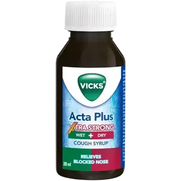 Vicks Acta Plus Xtra Strong Wet & Dry Cough Syrup 200ml