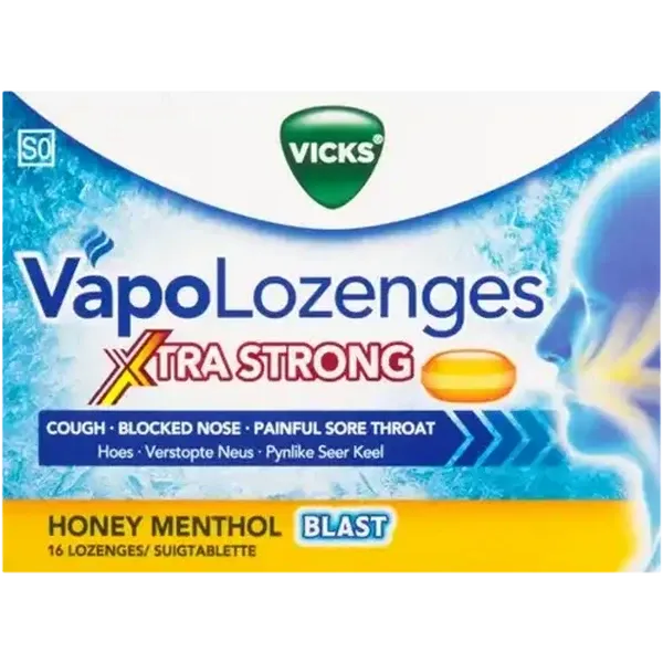 Vicks Xtra Strong Honey Menthol Blast VapoLozenges 16 Pack