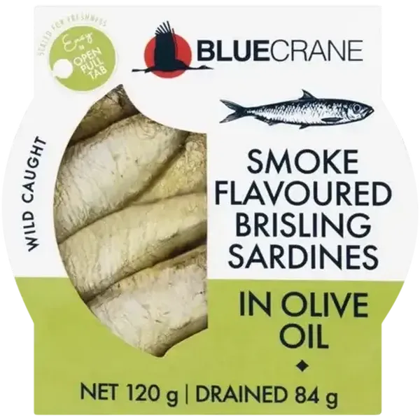 Blue Crane Smoke Flavoured Brisling Sardines In Olive Oil 120g