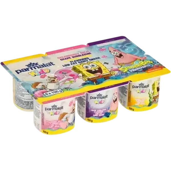 Parmalat Kids Assorted Flavoured Low Fat Dairy Snack 6 x 100g
