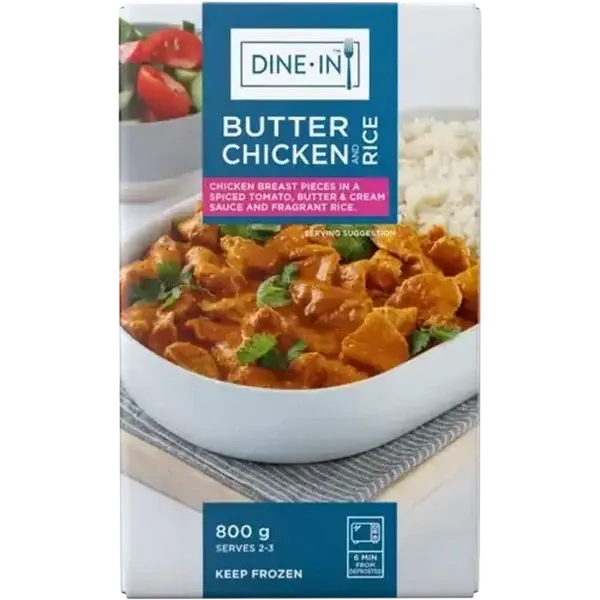 Dine-In Frozen Butter Chicken & Rice 800g