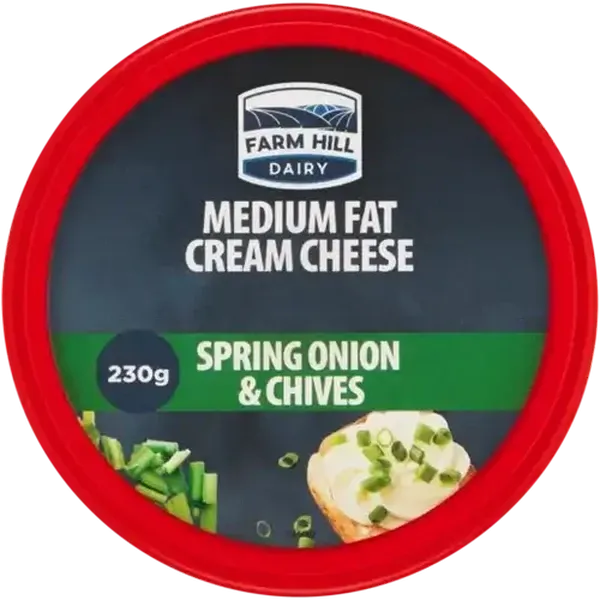 Farm Hill Dairy Spring Onion & Chives Medium Fat Cream Cheese 230g