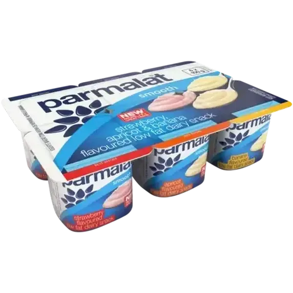 Parmalat Strawberry, Apricot & Banana Flavoured Low Fat Smooth Dairy Snack 6 x 100g