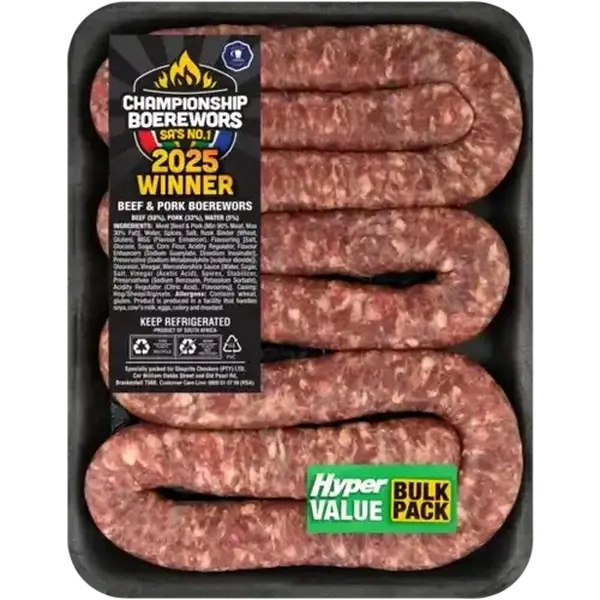 Championship Boerewors Beef & Pork Boerewors Per KG