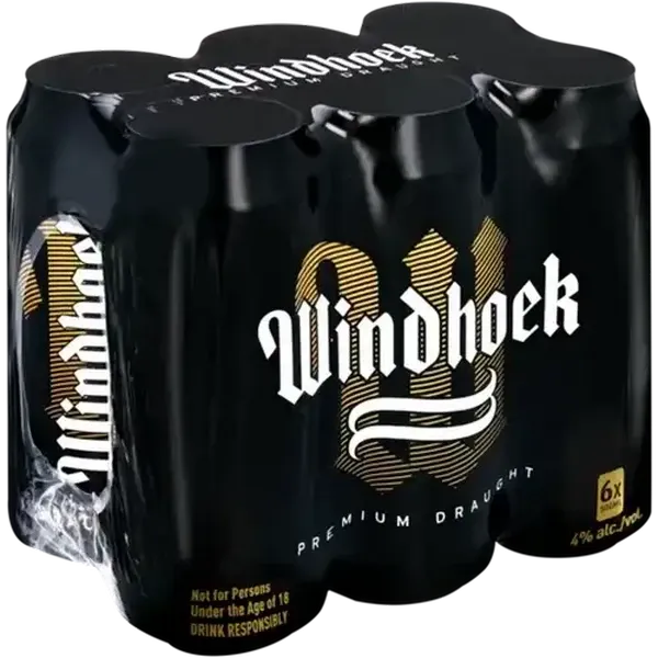 Windhoek Premium Draught Beer Cans 6 x 500ml