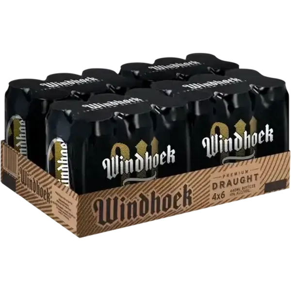 Windhoek Premium Draught Beer Cans 24 x 500ml