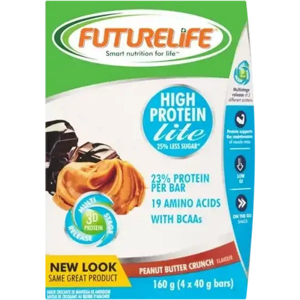 FUTURELIFE High Protein Lite Peanut Butter Crunch Flavour Cereal Bar 4 x 40g