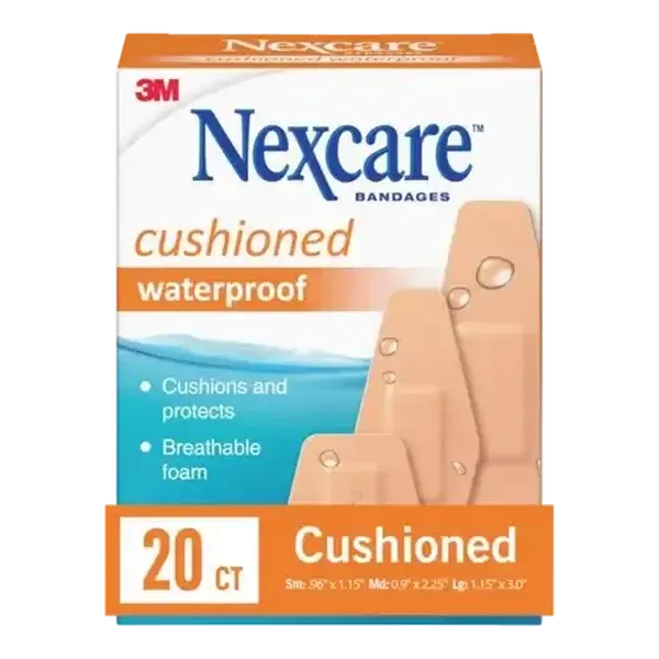 Nexcare Cushioned Waterproof Bandages 20 Pack