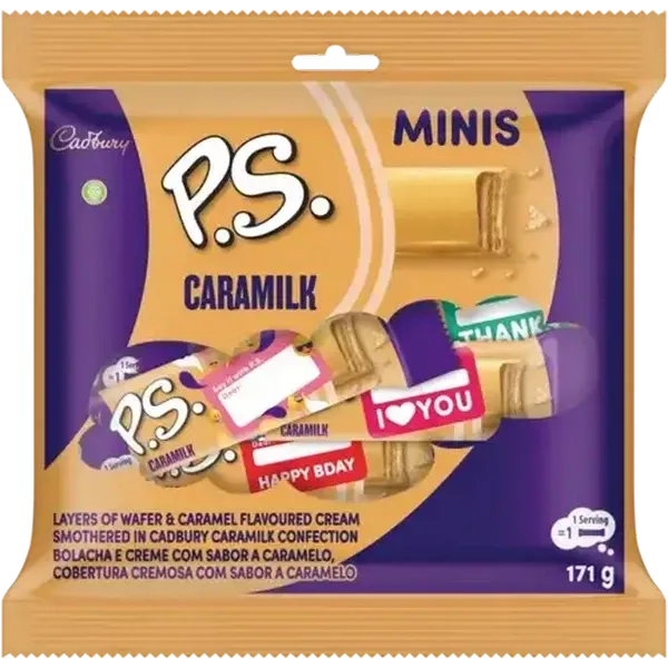 Cadbury P.S. Caramilk Chocolate Bars 9 x 19g