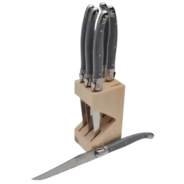 Laguiole Tonic Grey Knife Block Set 6 Piece