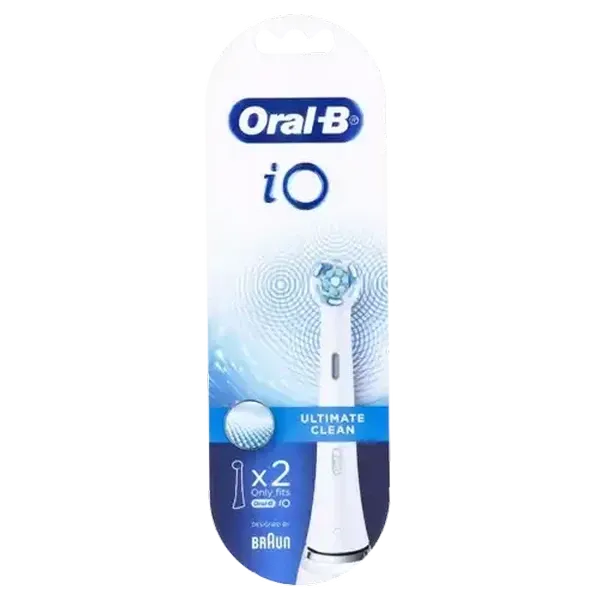 Oral-B iO Alabaster White Ultimate Clean Replacement Brush Heads 2 Pack