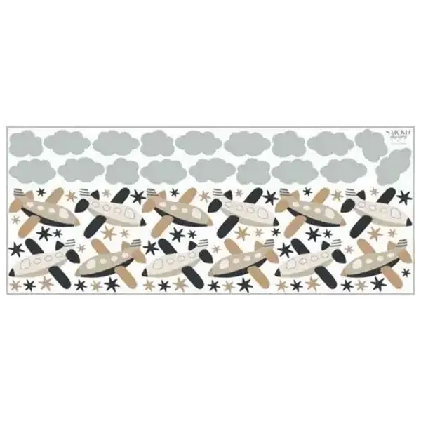StickIt Designs Aeroplanes And Stars Peel & Stick Wall Stickers