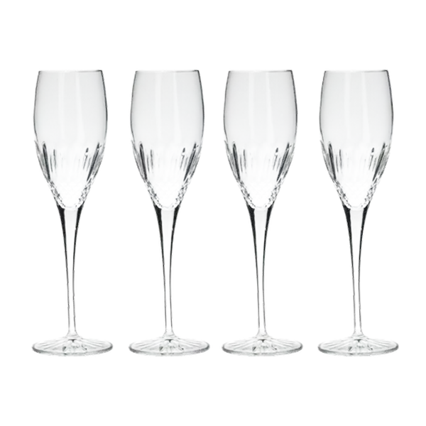 Luigi Bormioli Diamante Flute Glasses 4-Pack