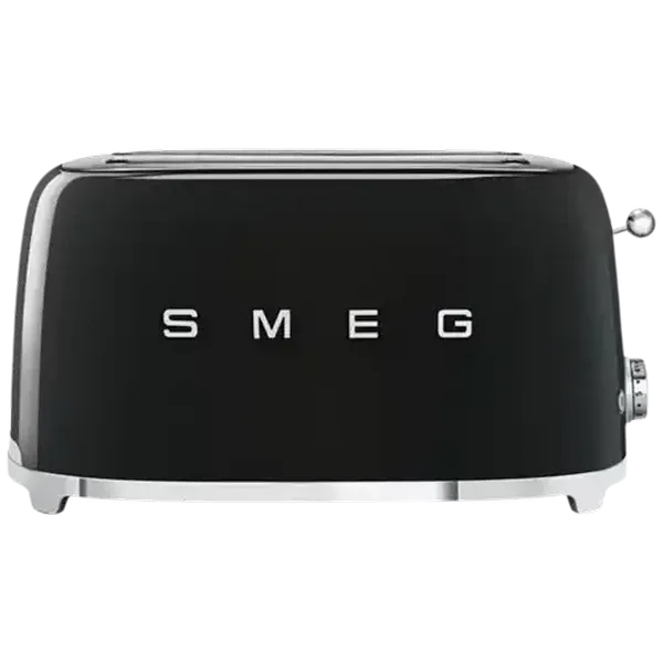 Smeg Glossy Black Retro 4-Slice Toaster 1500W