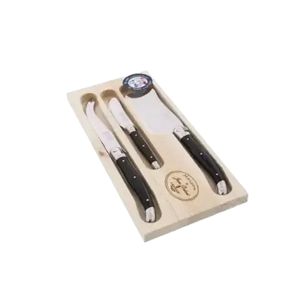 Laguiole Black Cheese Knife Set 3 Piece