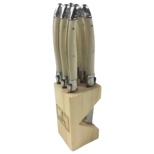 Laguiole Ivory Knife Block Set 6 Piece