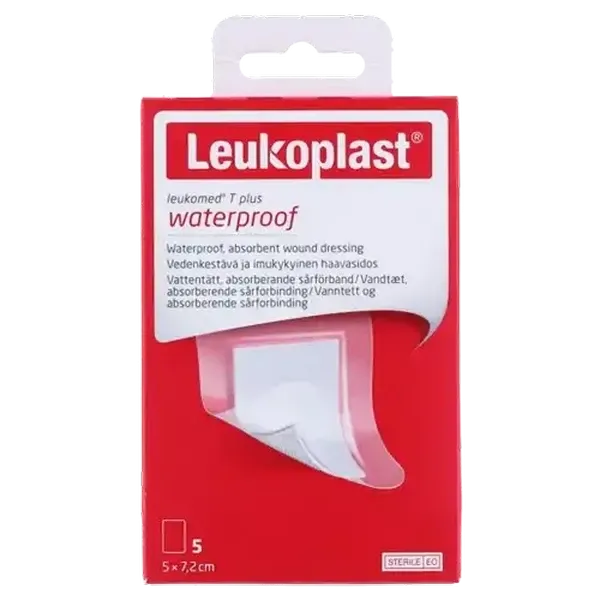 Leukoplast Leukomed T Plus Waterproof Wound Dressing 5 x 7.2cm 5 Pack
