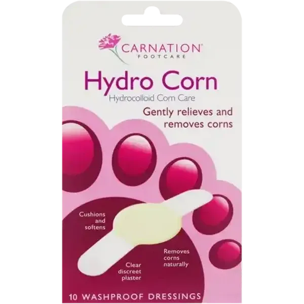 Carnation Footcare Hydrocolloid Corn Care Washproof Dressings 10 Pack