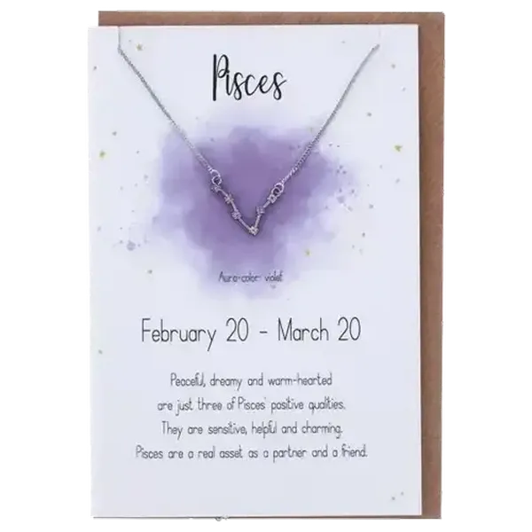 Braun + Company Zodiac Pisces Violet Everyday Card