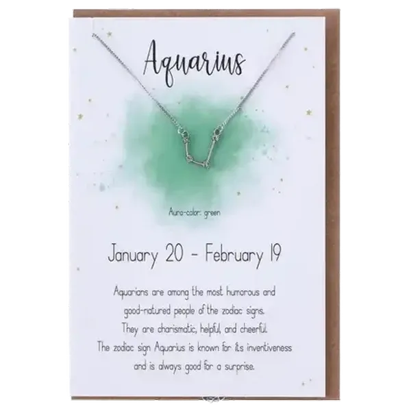 Braun + Company Zodiac Aquarius Green Everyday Card