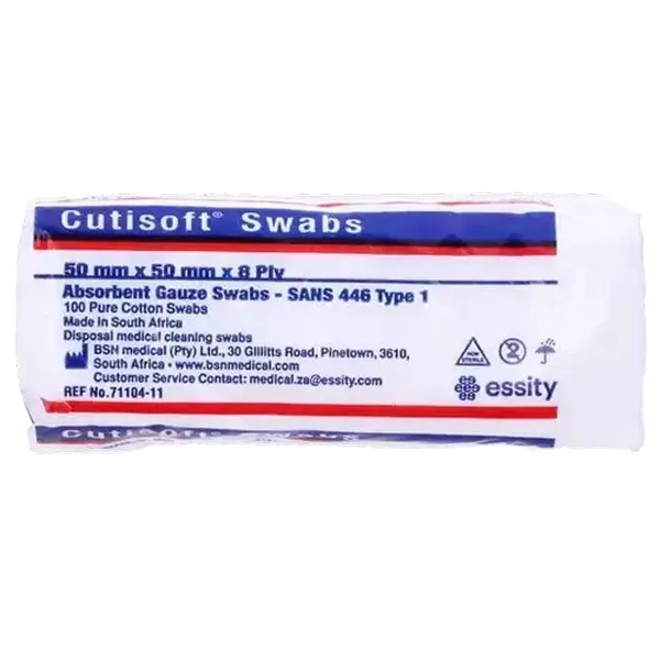 Cutisoft Gauze Swabs 8 Ply 50 x 50mm 100 Pack