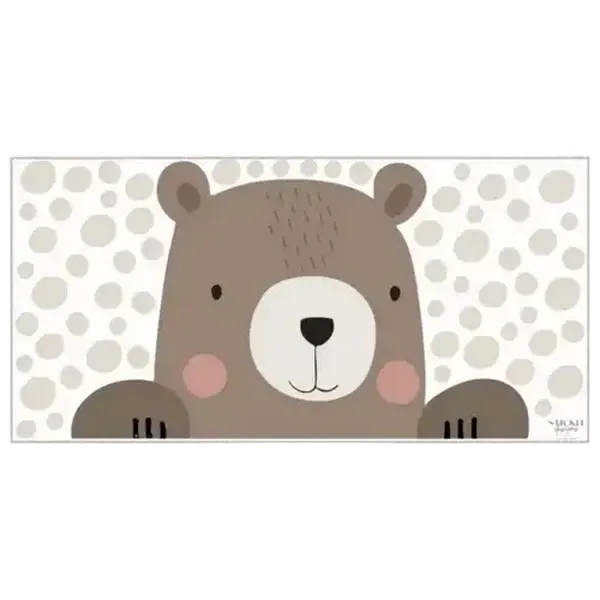 StickIt Designs Peeking Bear And Dots Peel & Stick Wall Stickers