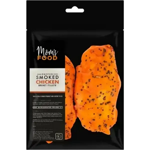 Mom's Food Pepper Smoked Chicken Breast Fillets Per KG
