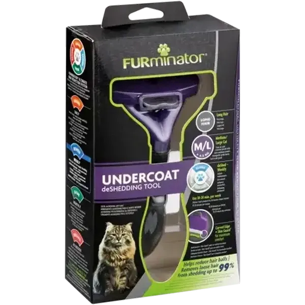 Furminator Purple Undercoat Deshedding Tool For Medium/Large Cats