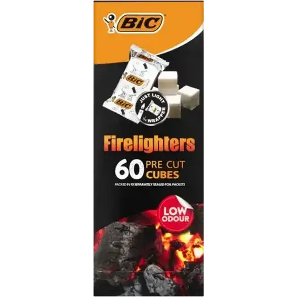 BIC Pre Cut Firelighter Cubes 60 Pack