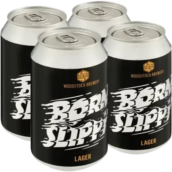 Woodstock Brewery Born Slippy Lager Beer Cans 4 x 330ml