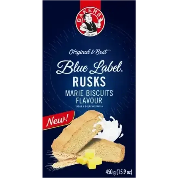 Bakers Blue Label Marie Biscuits Flavour Rusks 450g