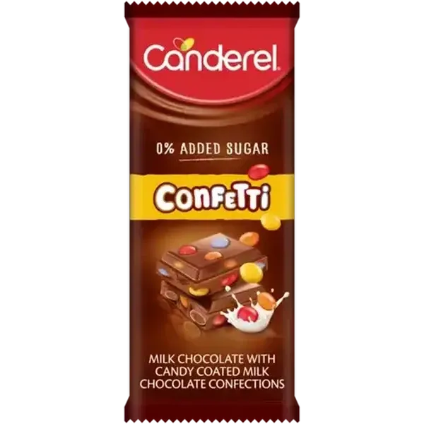 Canderel Confetti Milk Chocolate Slab 100g