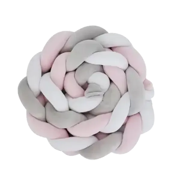 Snuggletime Pink Braided Cot Bumper
