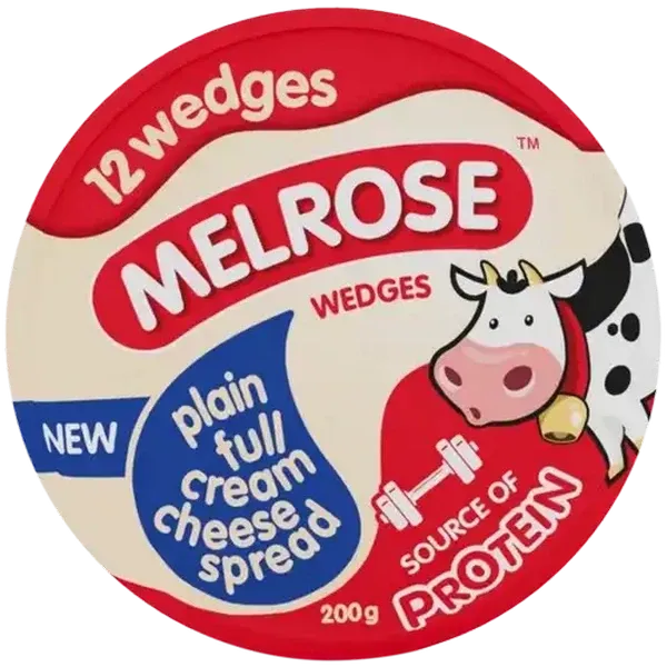 Melrose Plain Full Cream Cheese Spread Wedges 12 Pack