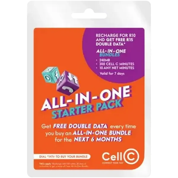 Cell C All-In-One SIM Card Starter Pack