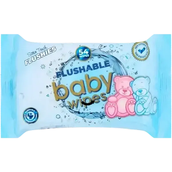 Satin Touch Flushable Baby Wipes 54 Pack