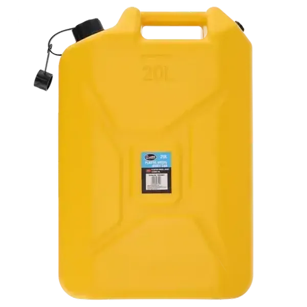 Q Premium Yellow Plastic Petrol Jerry Can 20L
